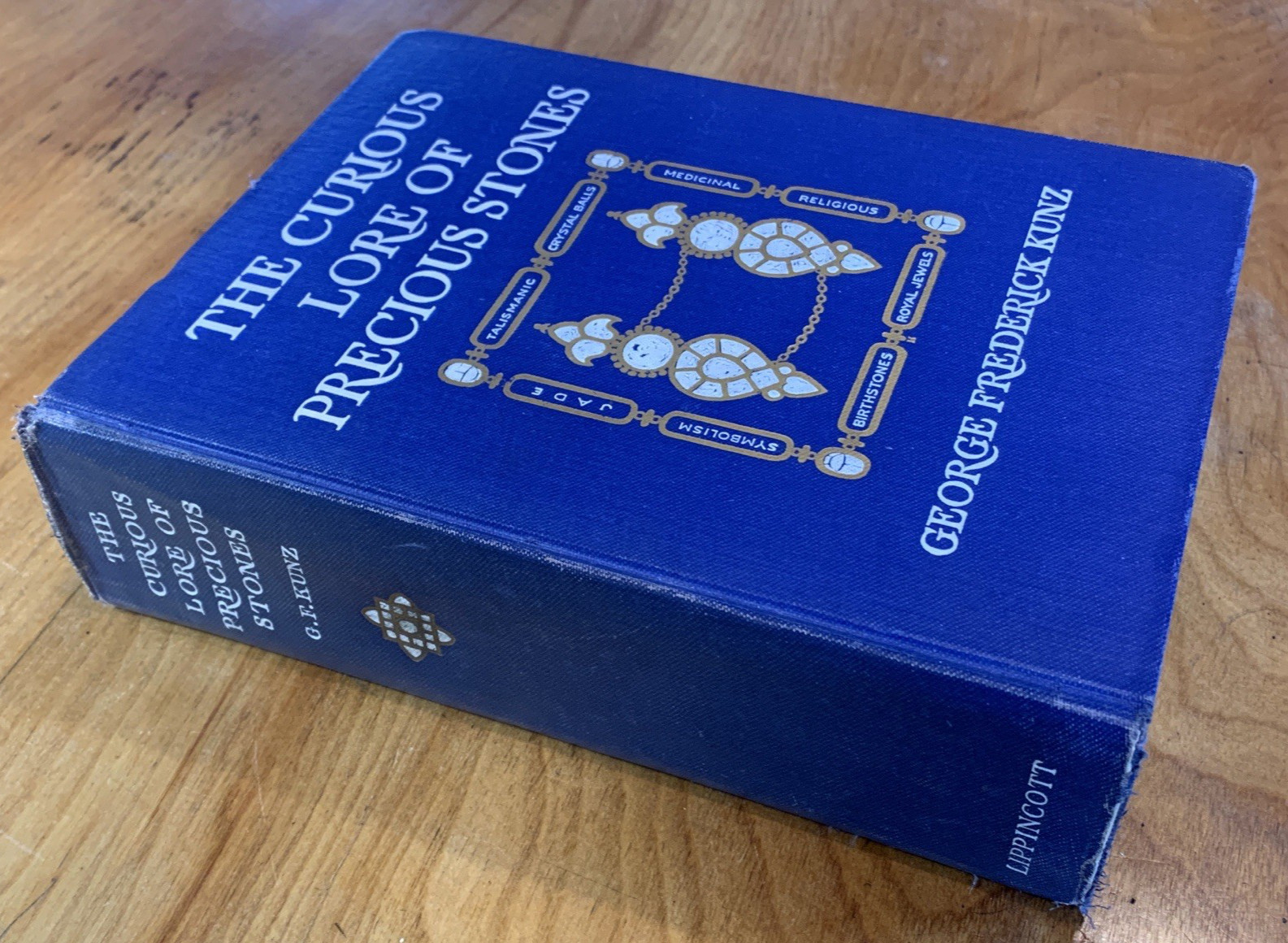 The Curious Lore Of Precious Stones by George Frederick Kunz- VG vintage 1930 HC