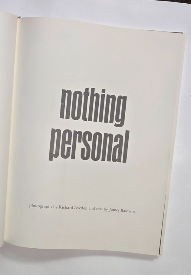 Nothing Personal | James Baldwin | Richard Avedon | 1st ED 1964 HC Slipcase