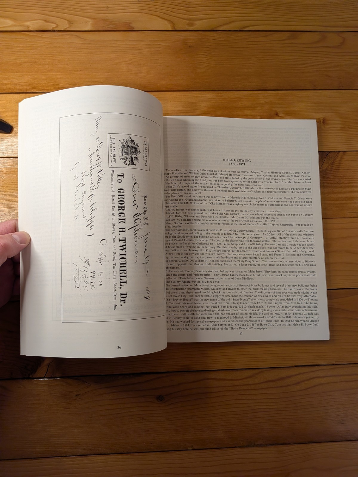The Founding Fathers of Boise 1863-1875 by Hugh H. Hartman 1st Ed 1989 Idaho…