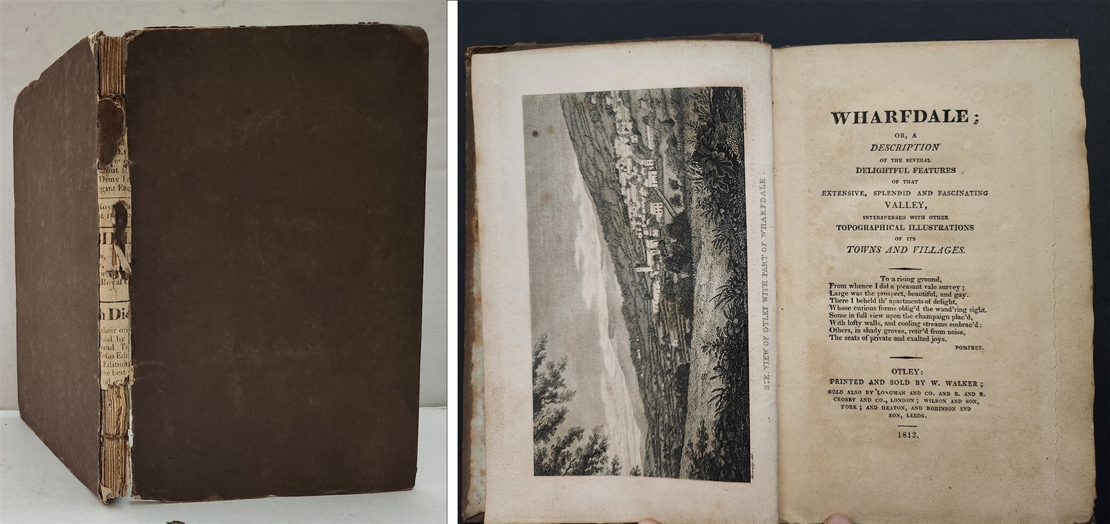 1813 antique WHARFEDALE YORKSHIRE england HISTORY TOPOGRAPHY valley towns