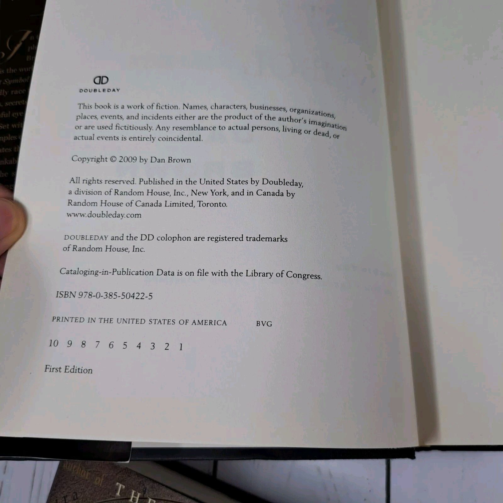 (2) Dan Brown First Edition Books Inferno & Lost Symbol Hardcover w/ Dust Cover