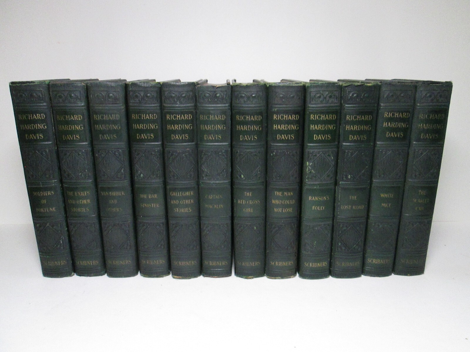 RICHARD HARDING DAVIS 1927 Scribners Book Set Lot Dark Gothic Bindings 12 Volume