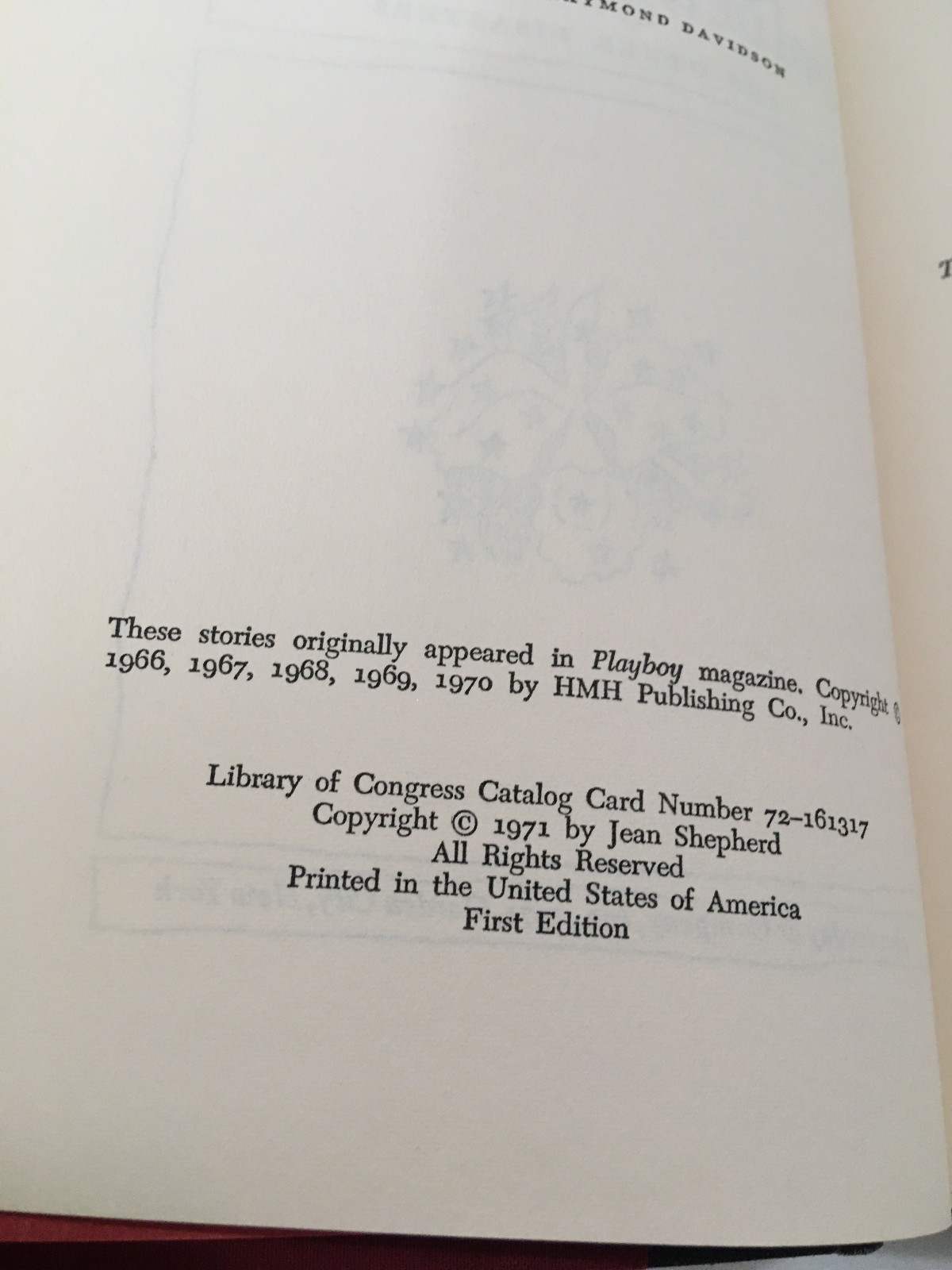Wanda Hickey’s Night of Golden Memories & Other Disasters – Jean Shepherd 1st Ed