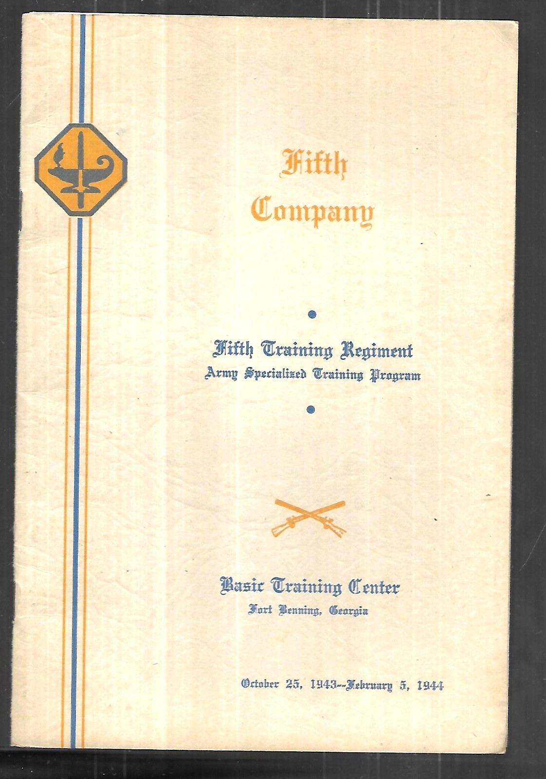 Fort Benning – US Army Basic – Fifth Training Regiment (1944, Center-stapled)