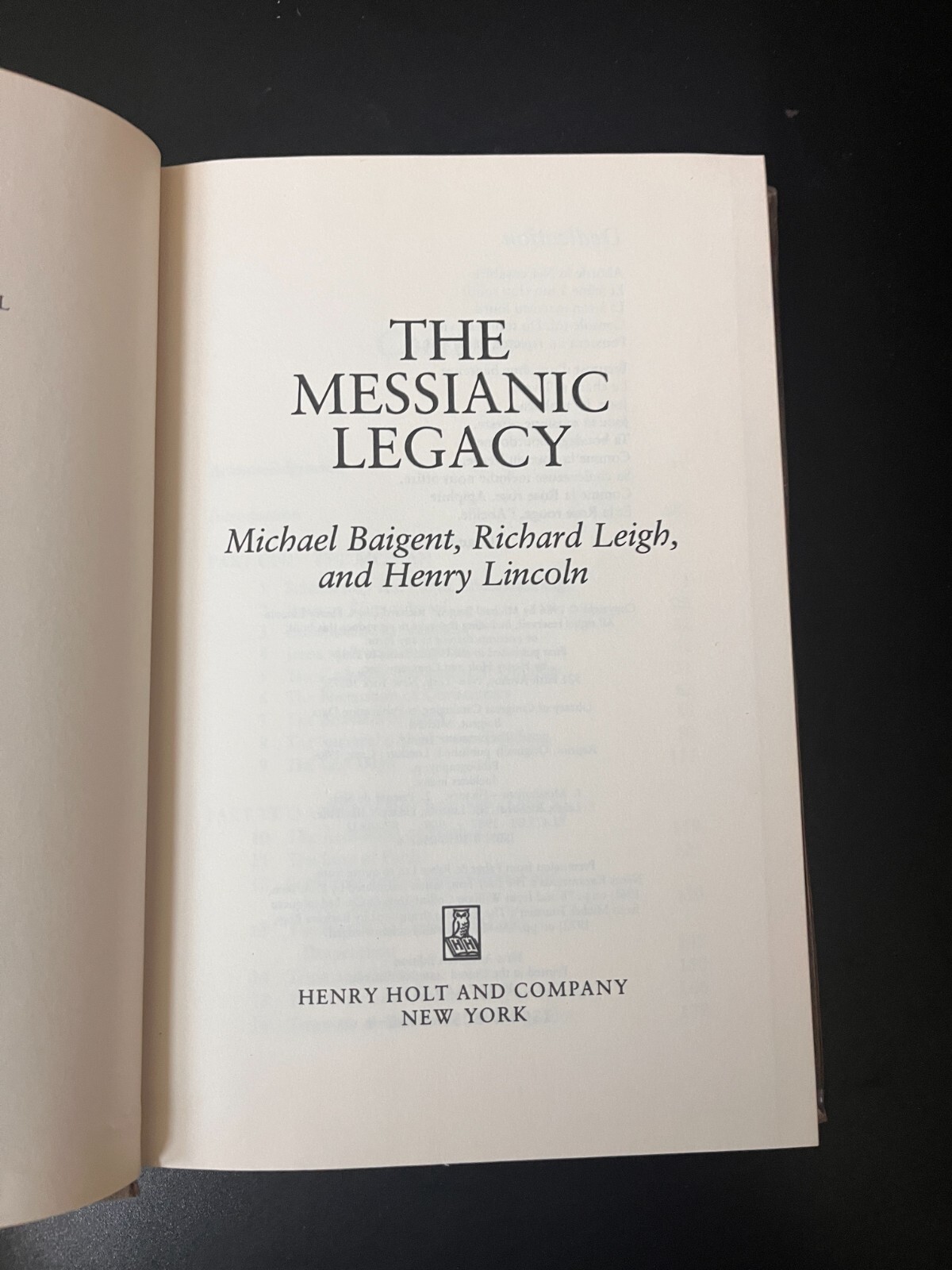 „Messianic Legacy“ Michael Baigent Richard Leigh & Henry Lincoln Hardcover 1986
