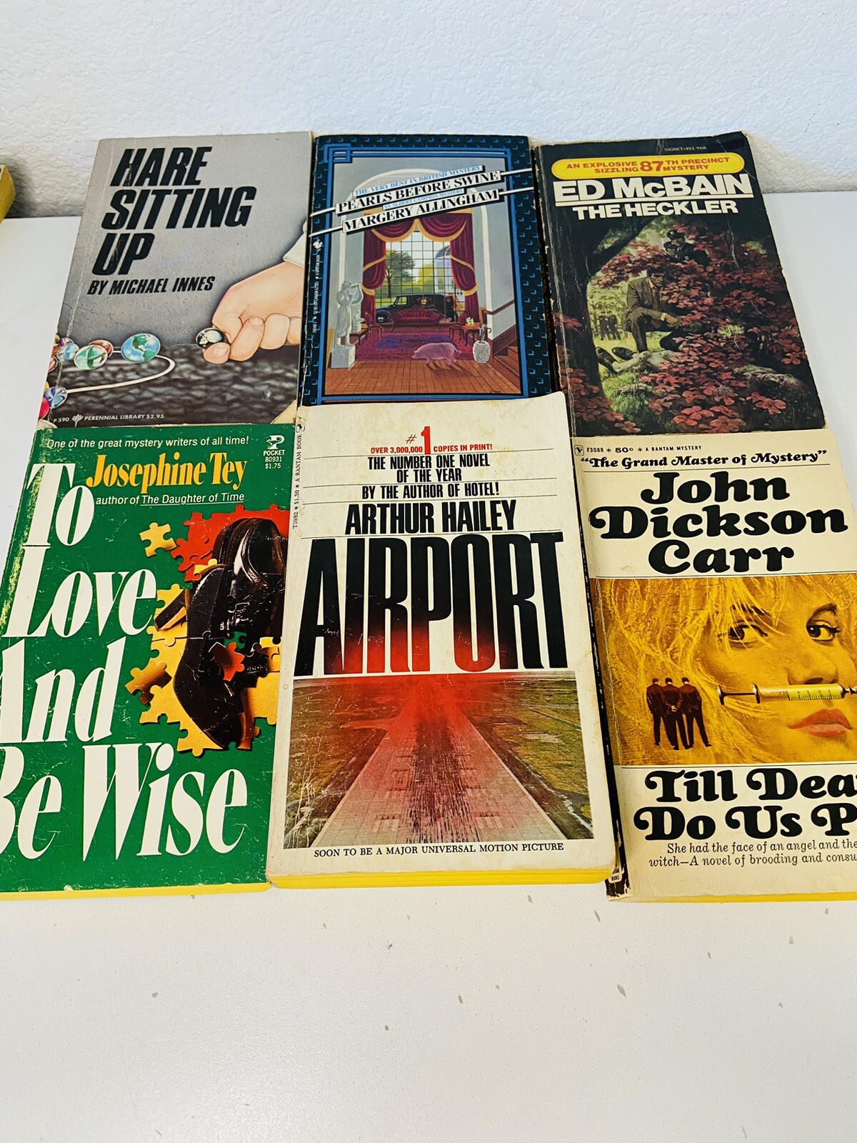 Vintage Fiction Murder Mystery Paperback Book Stack Lot of 14 Thriller Suspense