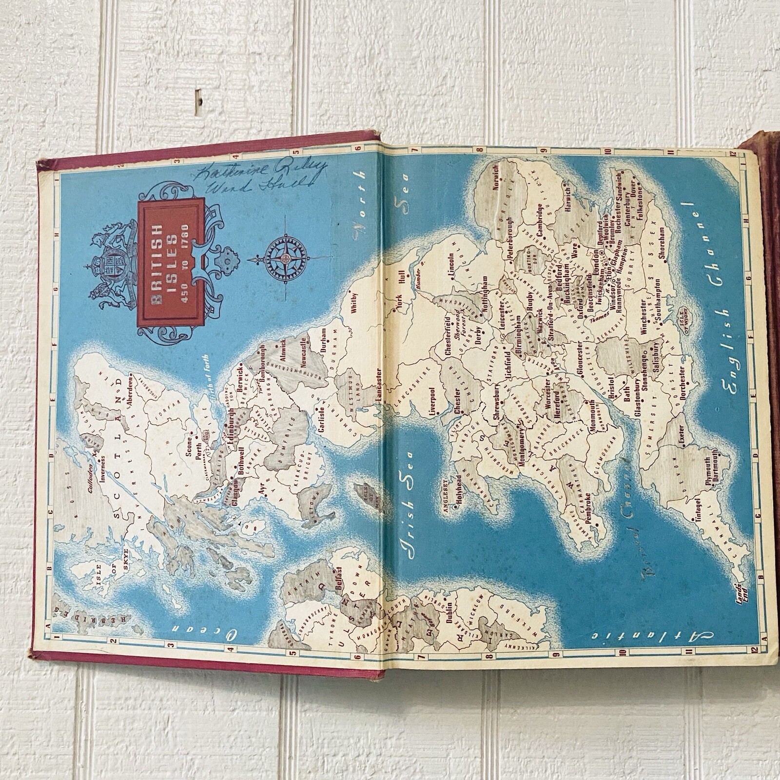Vintage 1941 The Literature of England Book Set Volume 1 and 2 Hardcover Red