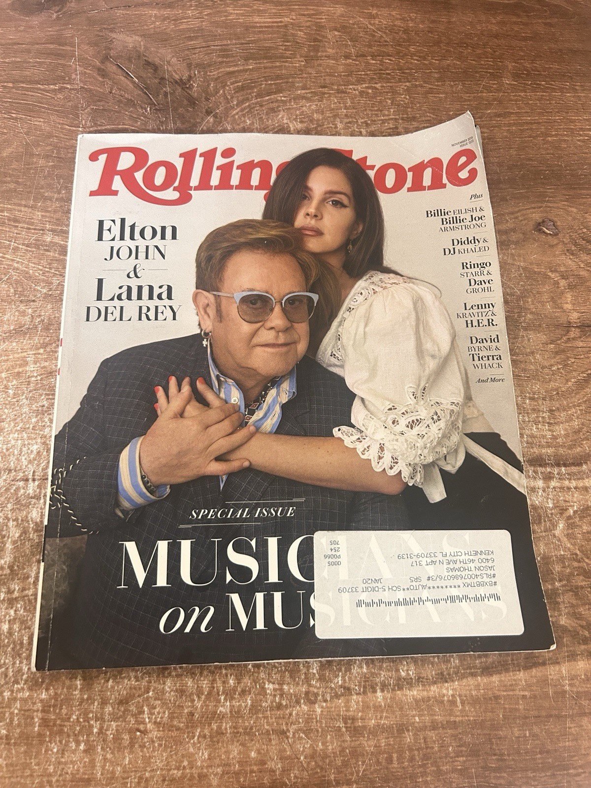 Rolling Stone Magazine Elton John Lana Del Rey November 2019 issue 1333