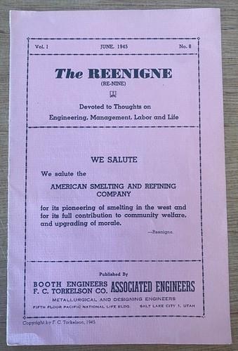 1945 Salt Lake City Pamphlet THE REENGINE by F C Torkelson Engineers