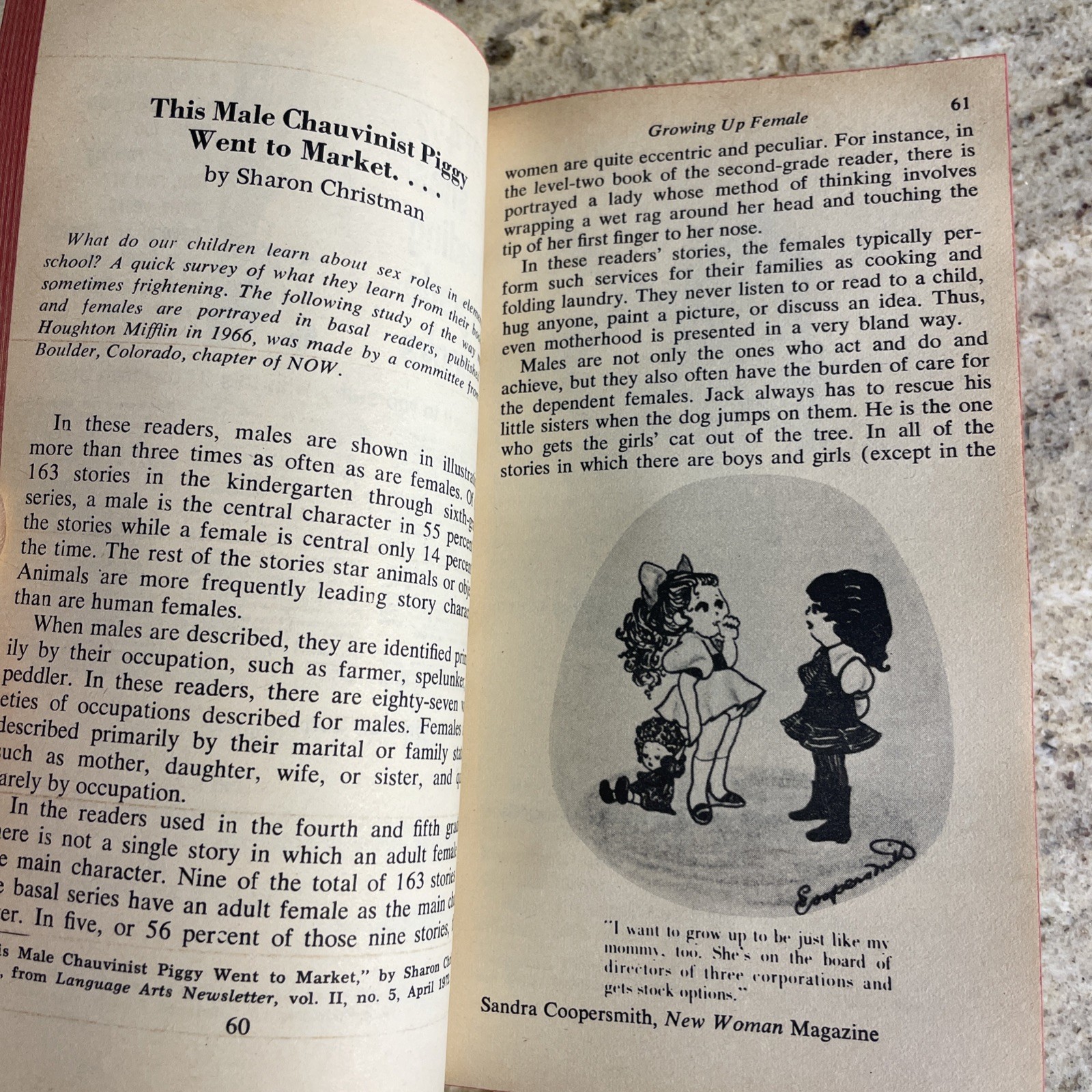 On Being Female An Anthology (edited By Barbara Stanford) 1st Ed. Paperback 1974