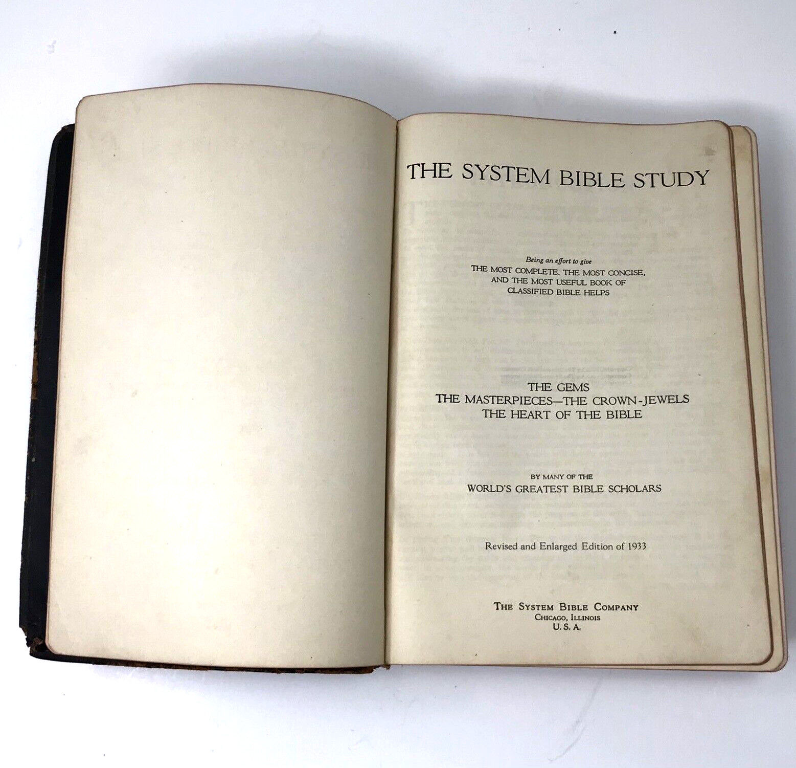 VINTAGE (1933) THE SYSTEM BIBLE STUDY – REVISED and ENLARGED EDITION of 1933