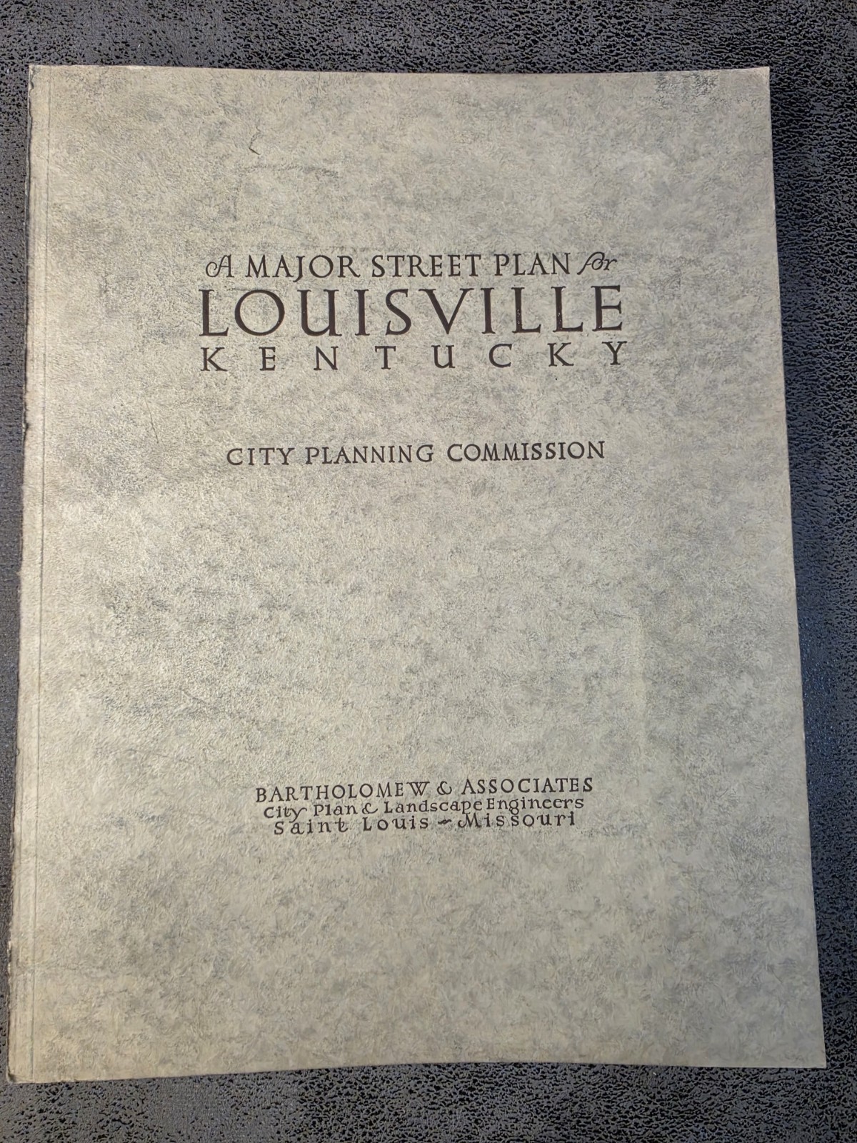 1929 A Major Street Plan for Louisville Kentucky City Planning Commission Maps