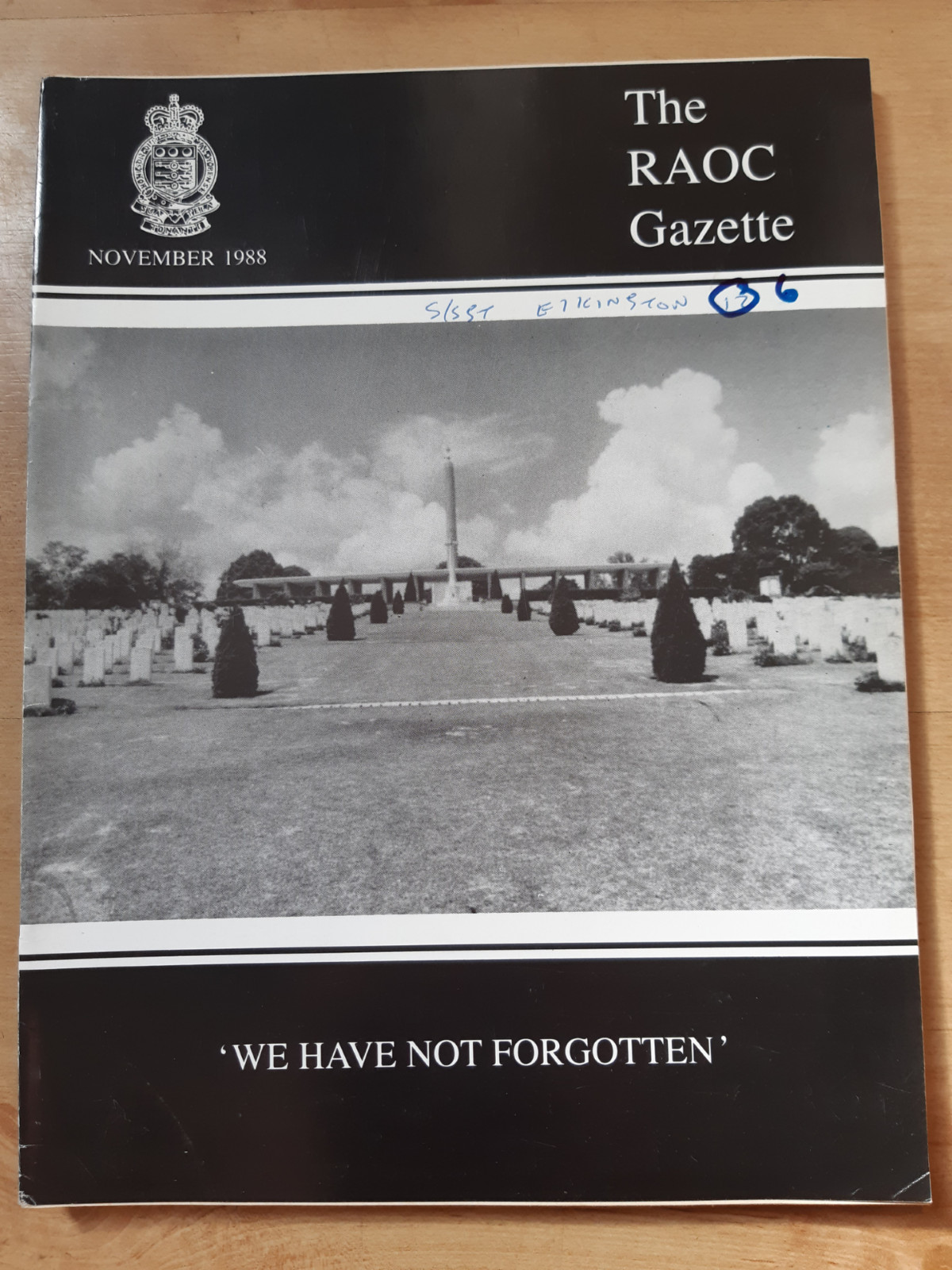 THE RAOC ROYAL ARMY ORDNANCE CORPS GAZETTE NOVEMBER 1988 / xv