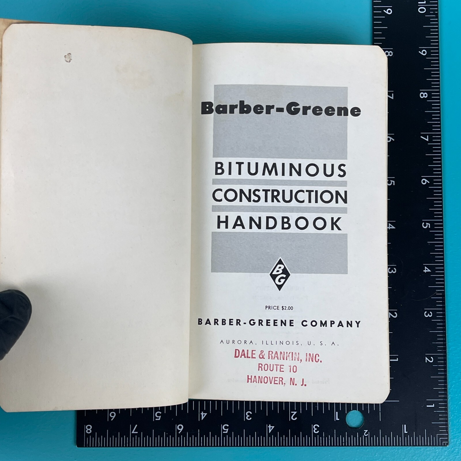 1963 Barber Green Bituminous Construction Handbook – 4th Printing 1st Edition