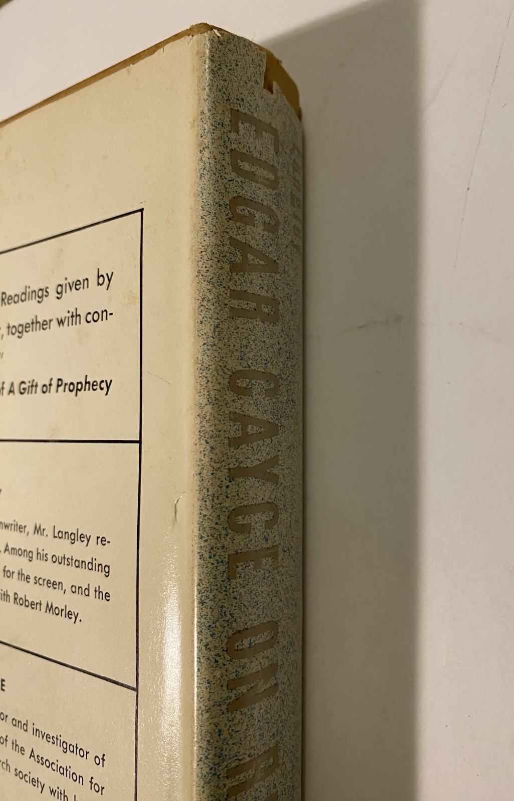 Edgar Cayce on Reincarnation Psychic Prophecy Occult 1967 First Edition