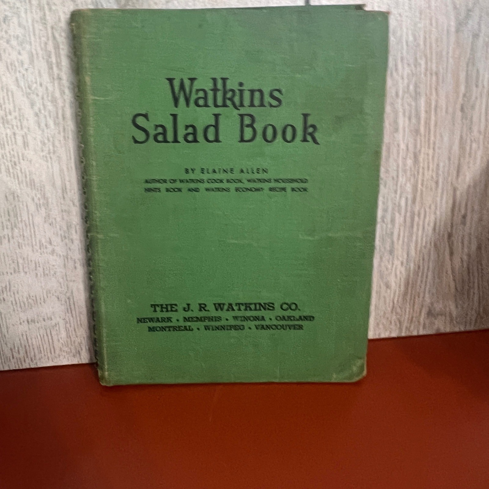 Vintage Watkins Salad Book Elaine Allen J.R. Watkins Co Spiral Bound Cookbook