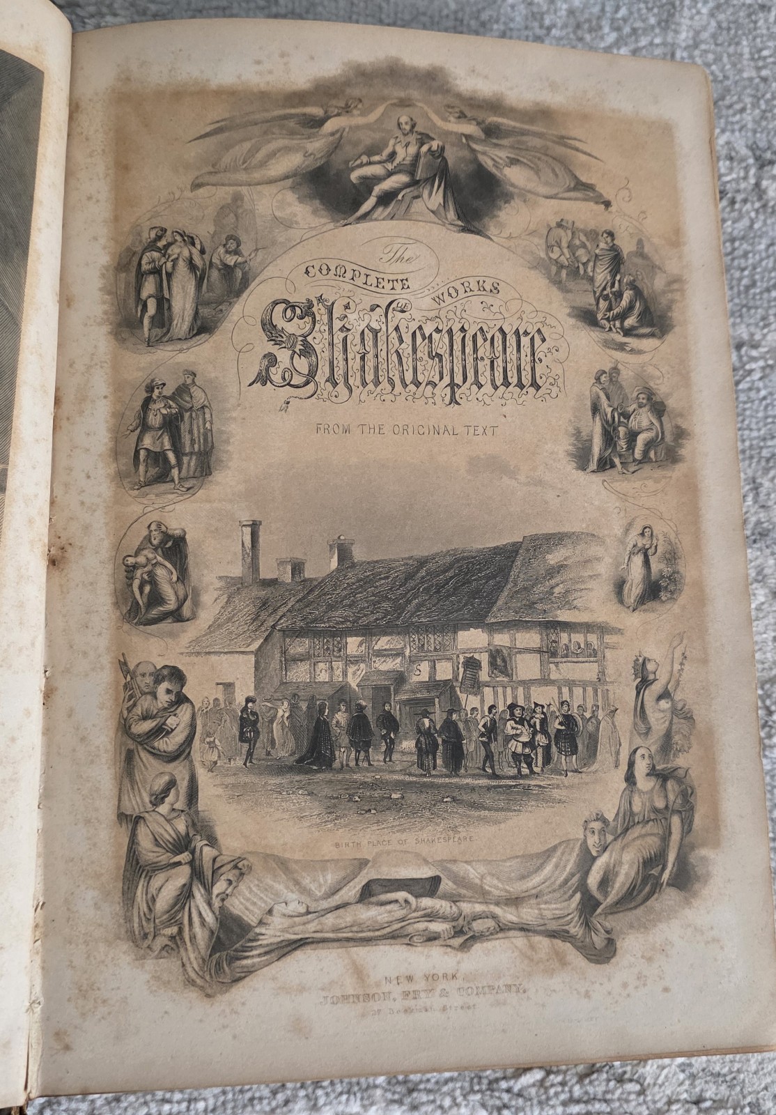 Antique 1850s Shakespeare Comedies Book Johnson Fry NYSteel Engravings
