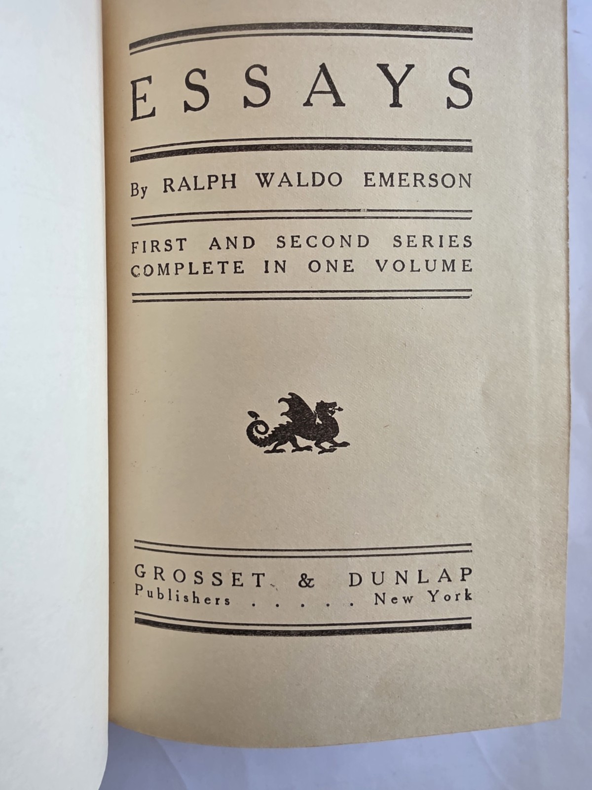 Ralph Waldo Emerson Essays First & Second Series Grosset & Dunlap Hardcover