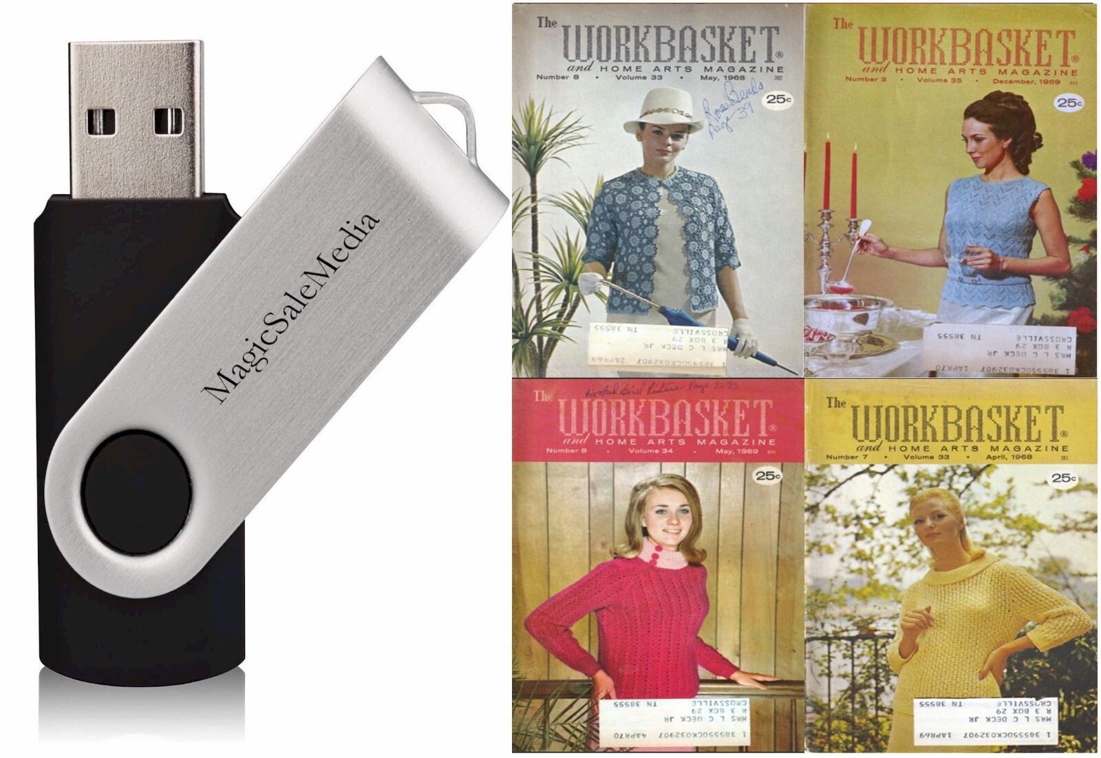 25 Old Issues of The Workbasket – Crochet Knitting – Vol. 3 (1968-1986) On USB