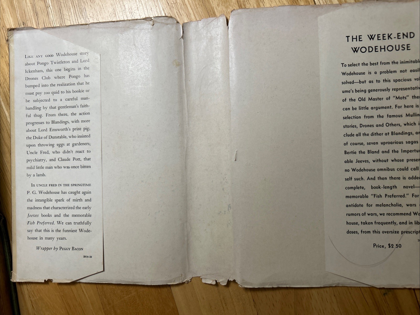 Wodehouse Uncle Fred in the Springtime 1939 HC First Edition DJ