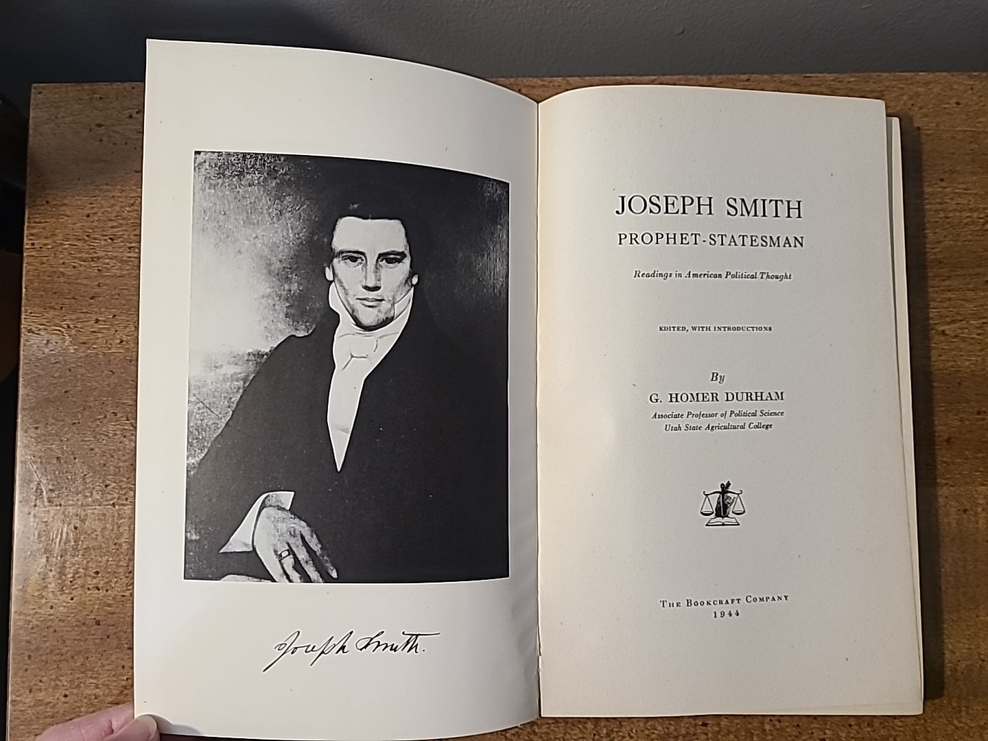Joseph Smith Prophet-Statesman by G. Homer Durham 1st Ed 1944 HC