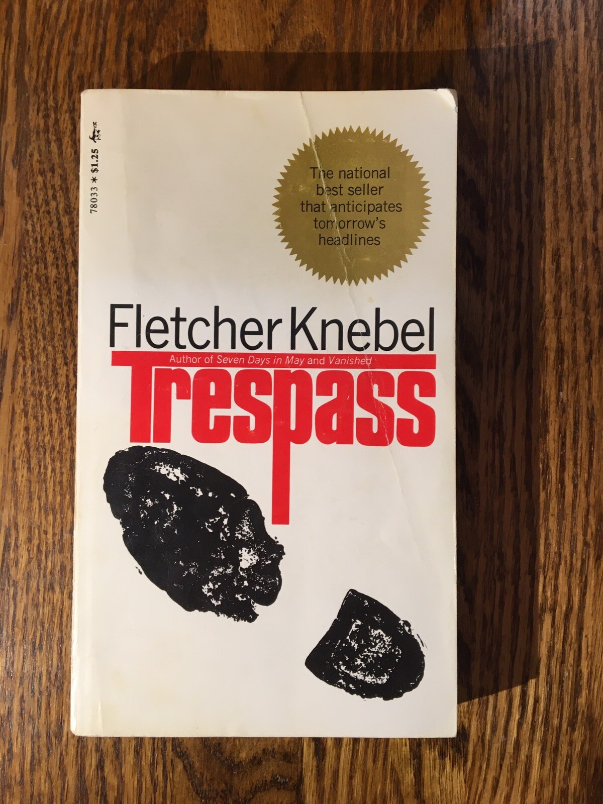 TRESPASS by Fletcher Knebel vintage 1970 Pocket paperback SUSPENSE THRILLER