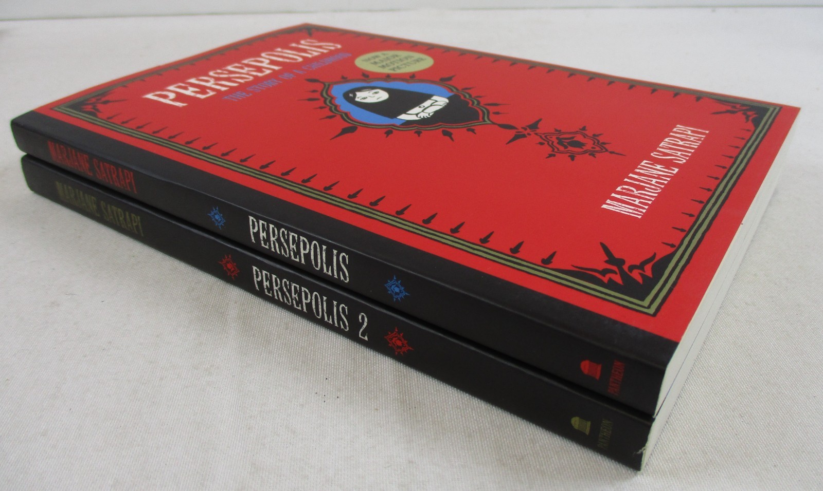 SIGNED by MARJANE SATRAPI „PERSEPOLIS 1 & 2“ 2-Volume Graphic Novel SC Slipcase