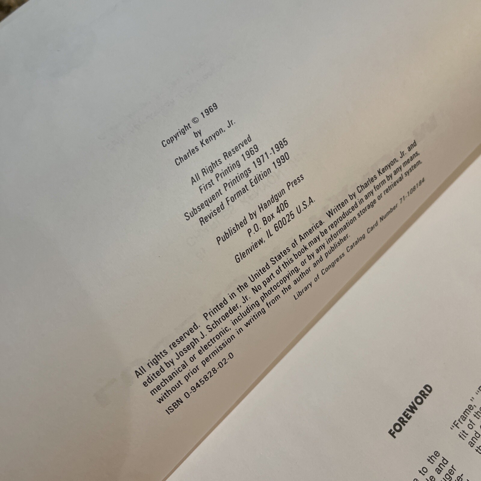 1990 Revised Edition Lugers At Random By Charles Kenyon Jr. & Handgun Press