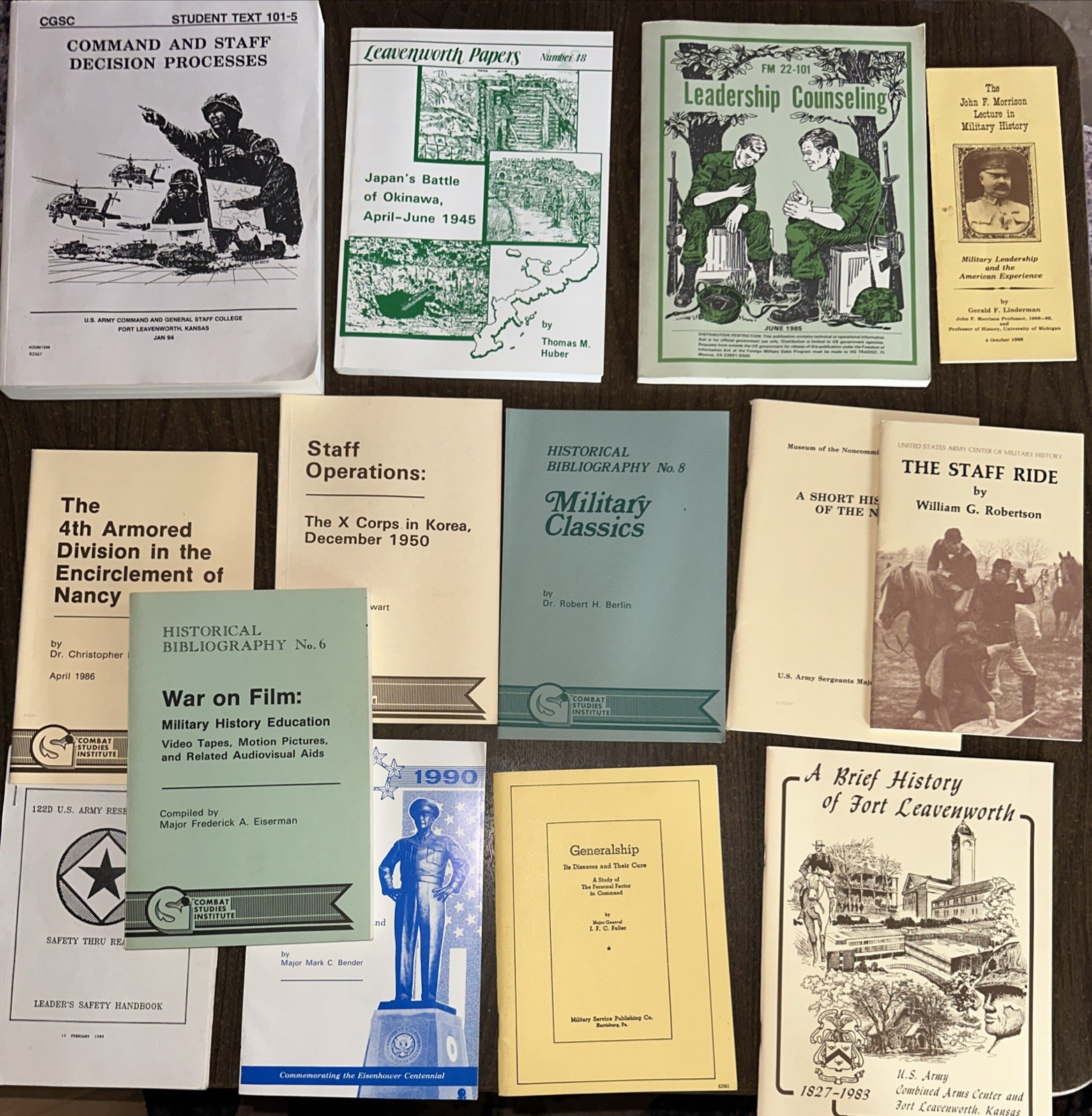 VINTAGE MILITARY MANUALS COMBAT STUDIES INSTITUTE HISTORY US ARMY LEAVENWORTH