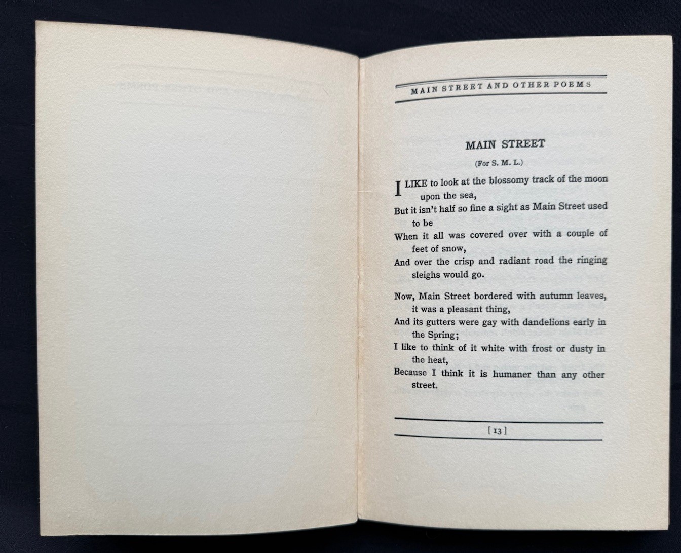 Joyce Kilmer, Main Street and Other Poems ~ 1st/1st ~ 1917 ~ G. H. Doran Co.