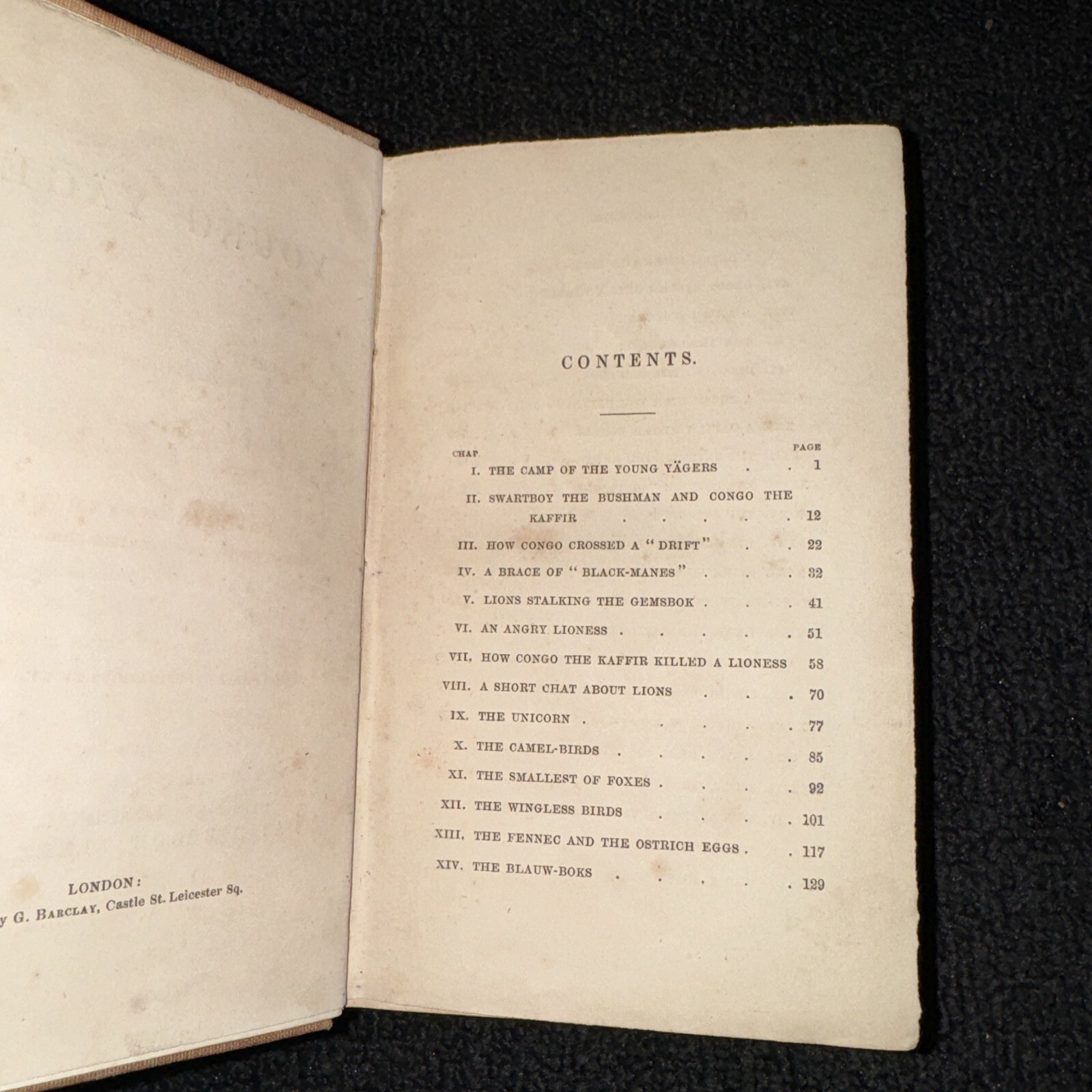 1857 The Young Yägers Narrative of Hunting Adventures in Southern Africa by Reid