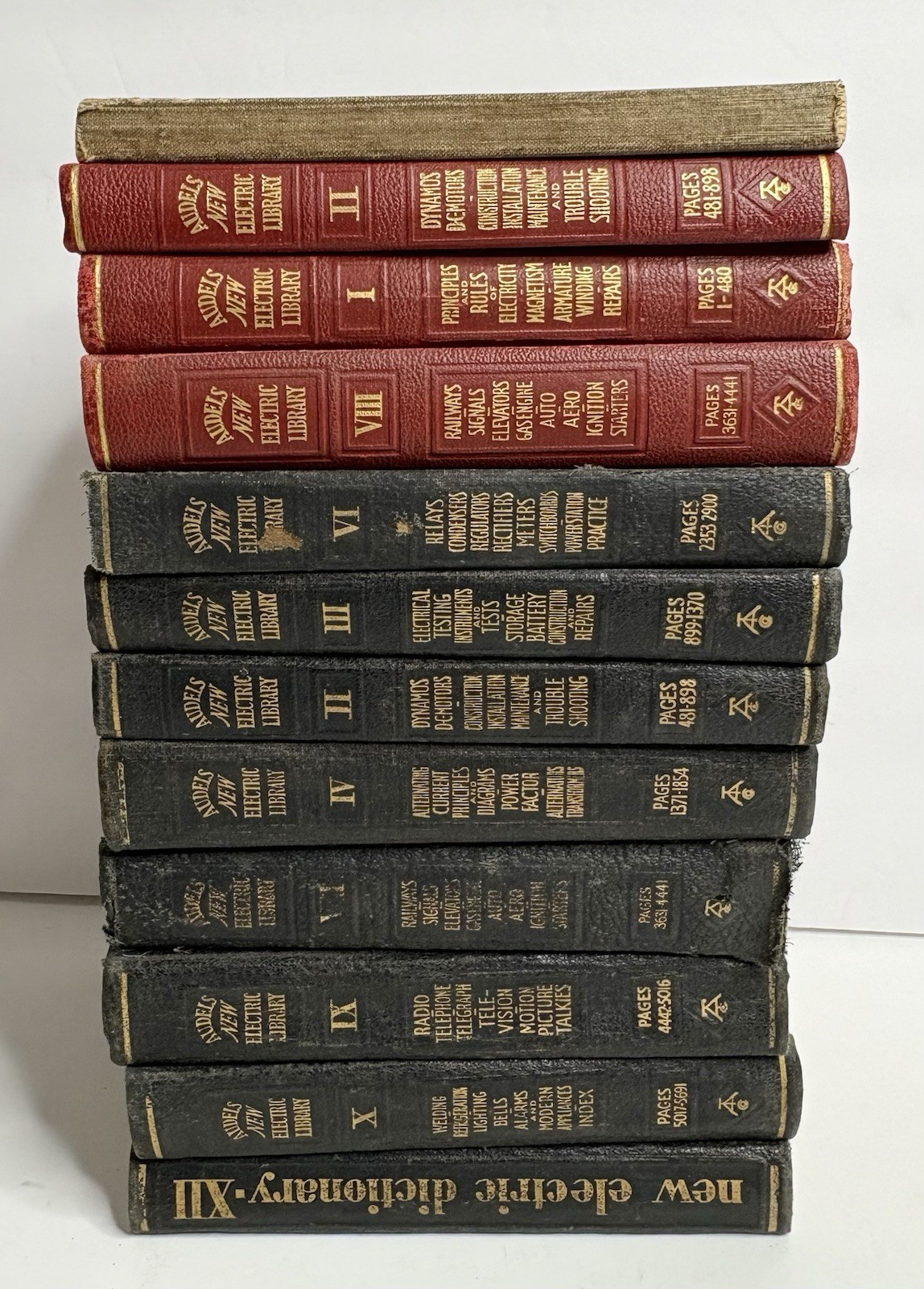 Vintage 1940s Lot (11) of Audels New Electric Library + House Wiring Poppe 1925