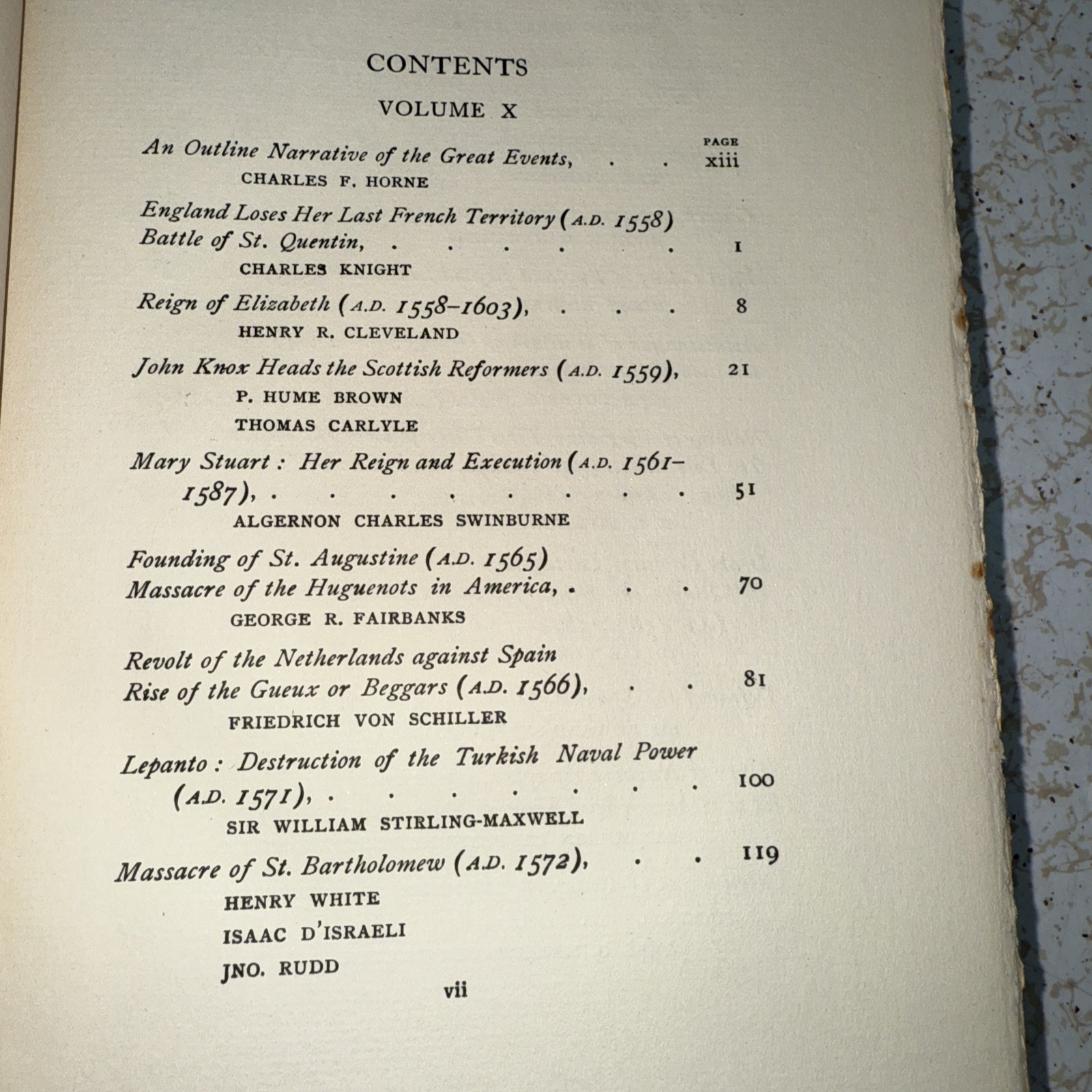 The Great Events by Famous Historians Volume X A.D. 1558-1608
