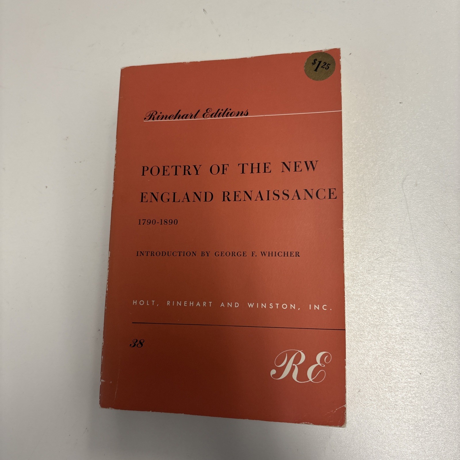 Poetry of the New England Renaissance 1790 George F. Whicher – 1959