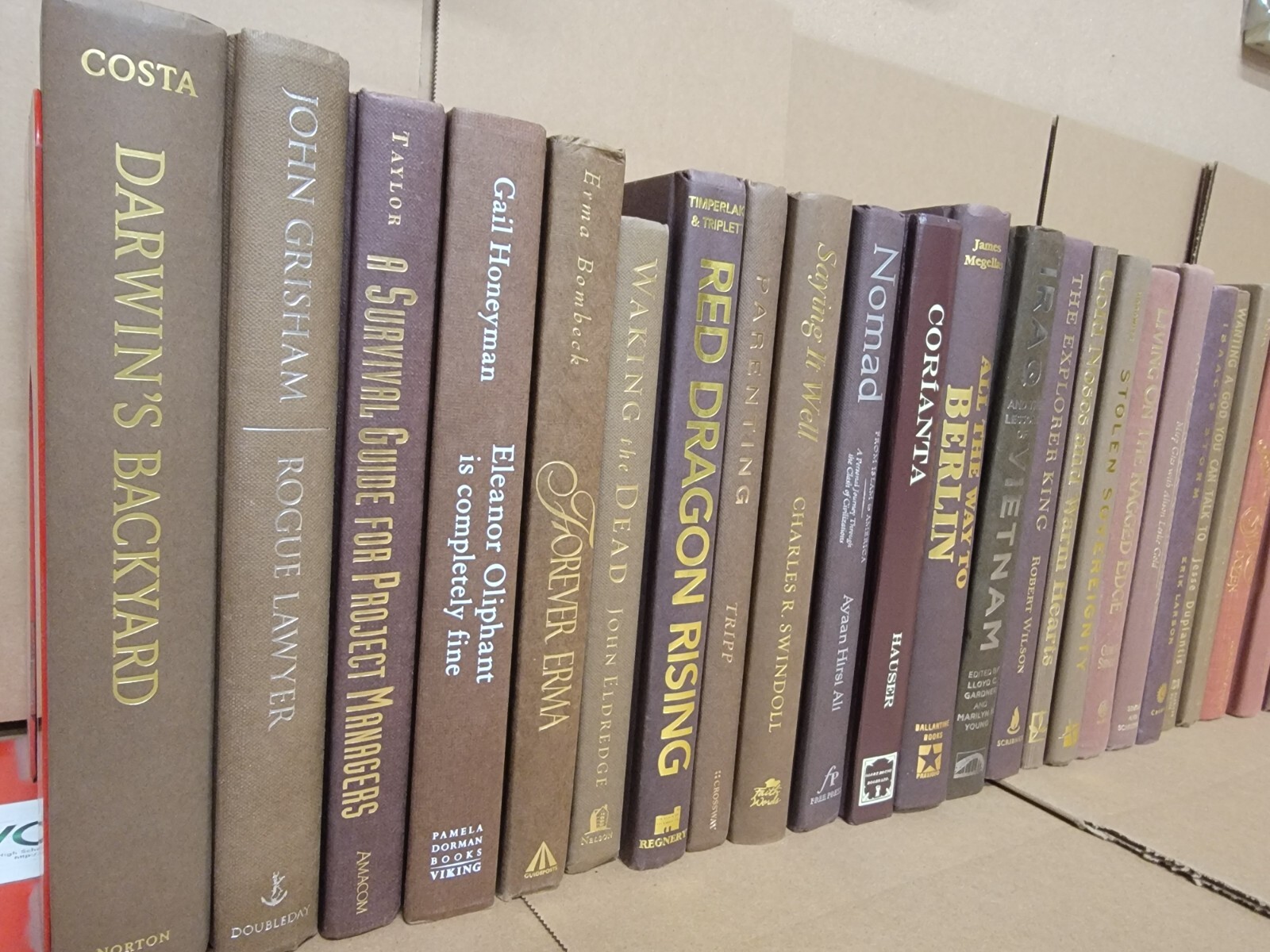 Lot of 6 Hardcover BROWN Shades Mix Books for Staging Prop Decor Modern Design