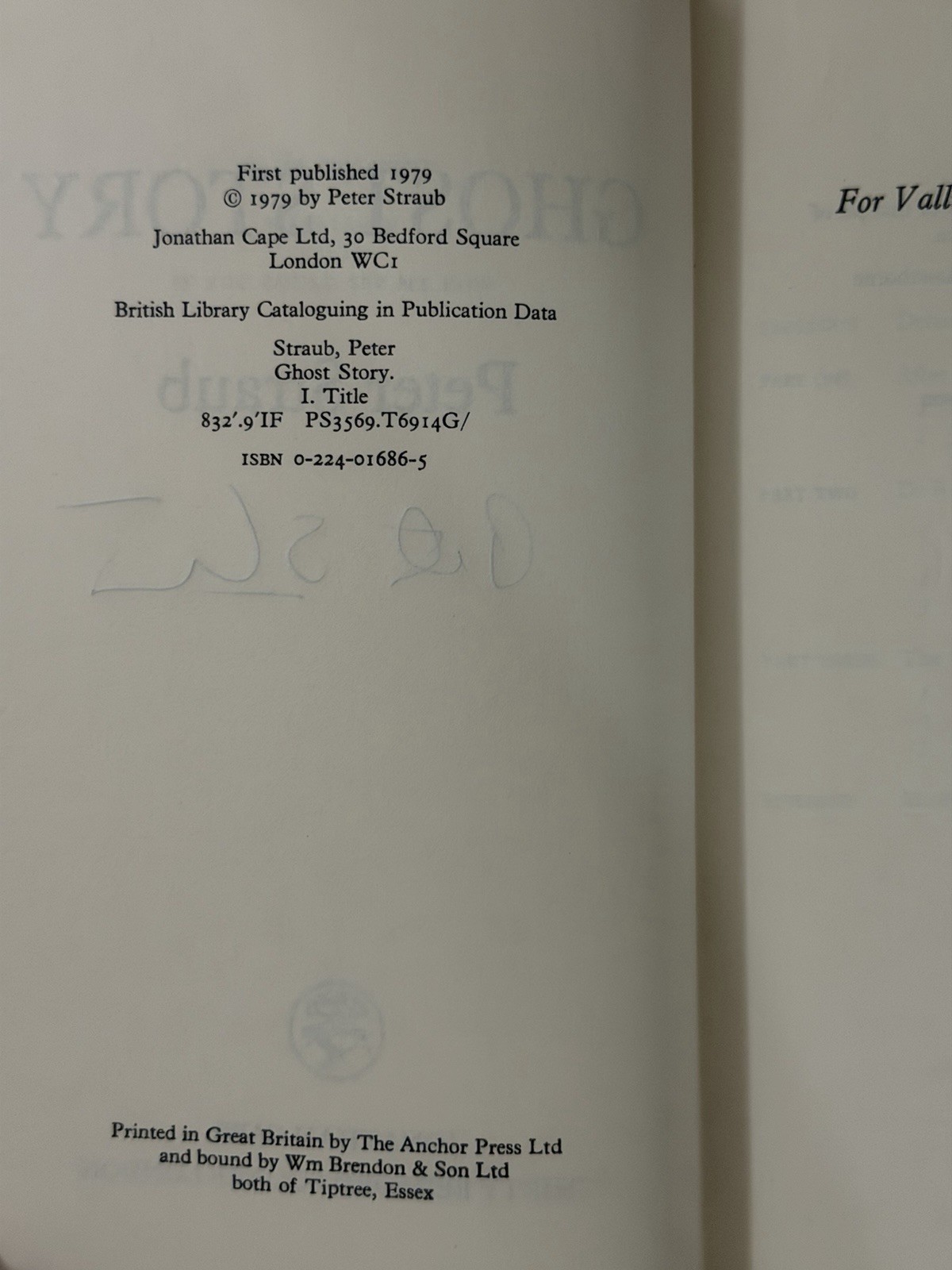 Peter Straub Ghost Story SIGNED First Edition Hardcover