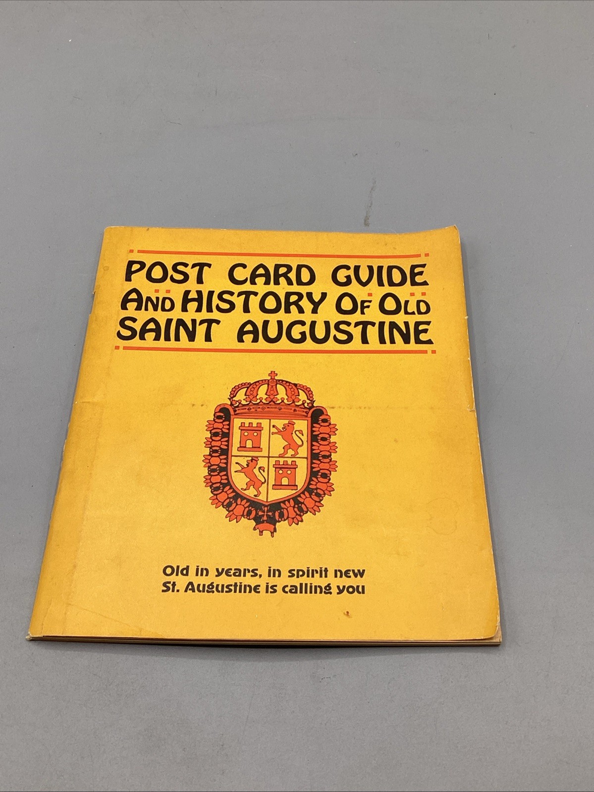 1928 Post Card Guide History of Old Saint Augustine Postcard Usina Florida