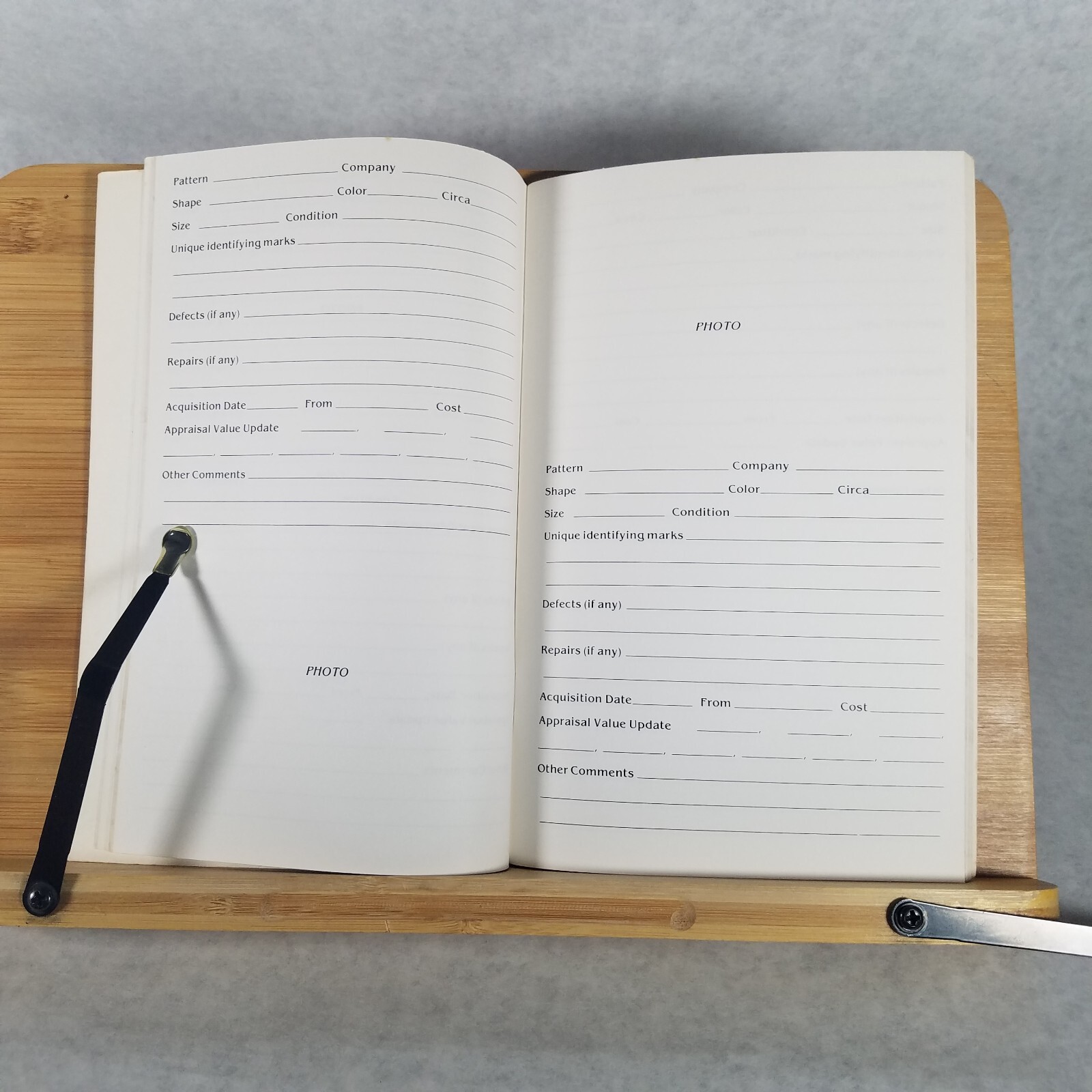 Pattern Glass Inventory Ledger – Vintage Stapled Paperback – Clean No Marks!