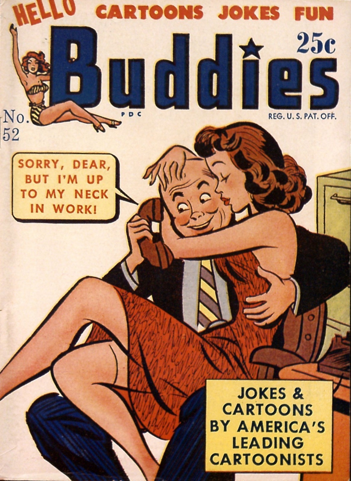 Hello Buddies – Sexy Girls Saucy Racy Comics Magazine – 61 old Issues on USB