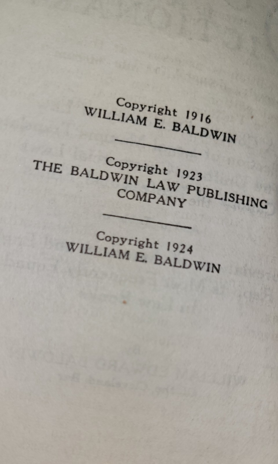 William Edward Baldwin / Baldwin’s Pocket-Law Dictionary 1924