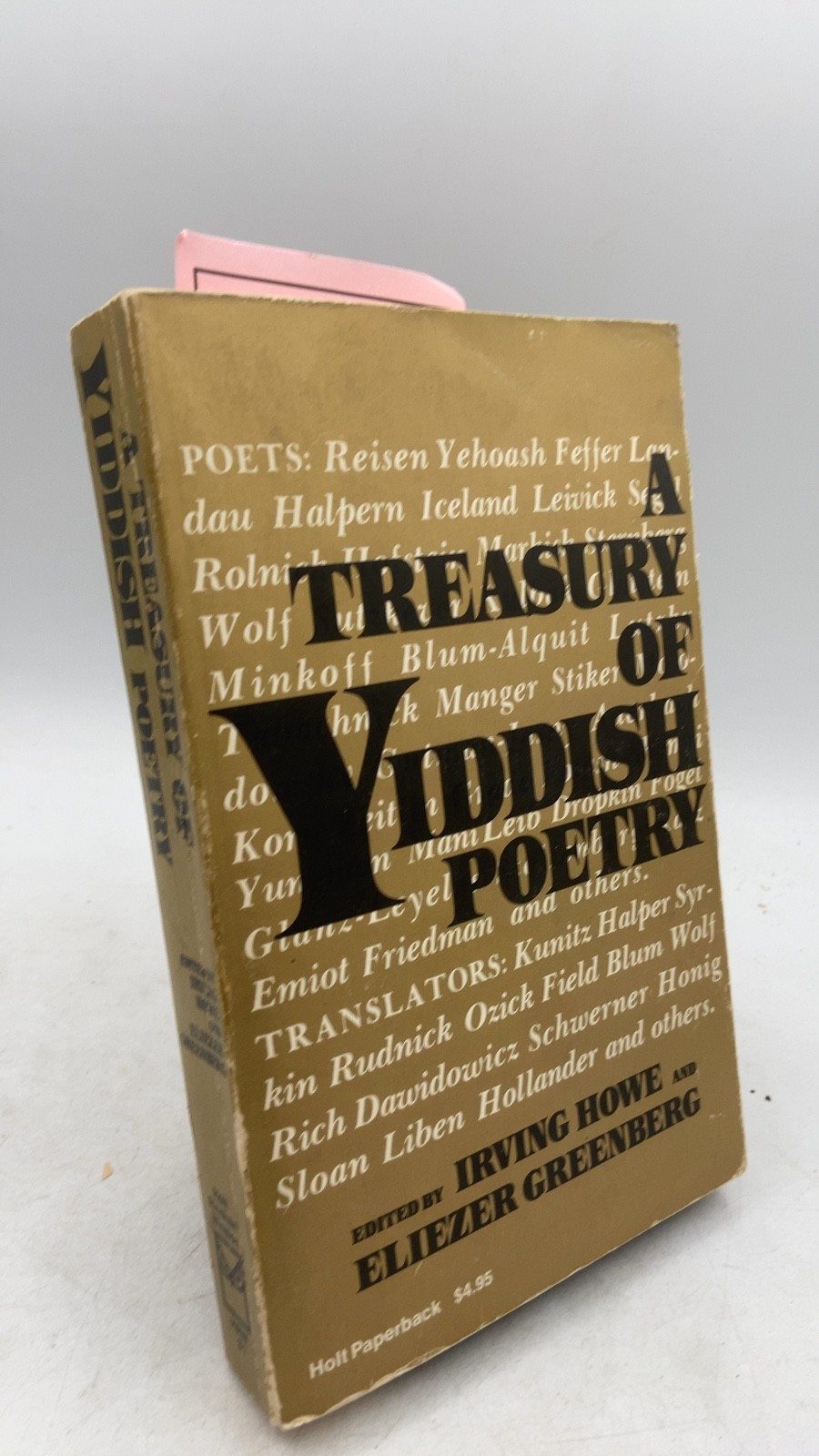 A Treasury of Yiddish Poetry Irving Howe and Eliezer Greenberg Hardcover 1972