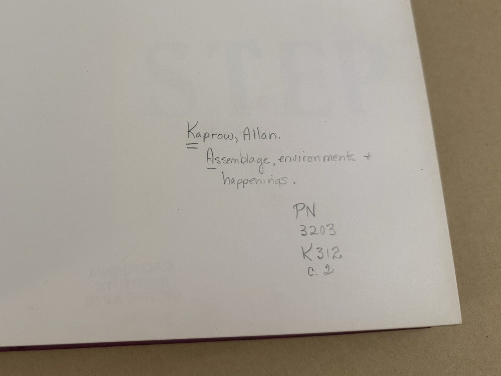 Allan Kaprow Assemblage Environments Happenings 1966 Abrams 1st Ed Ex-Library