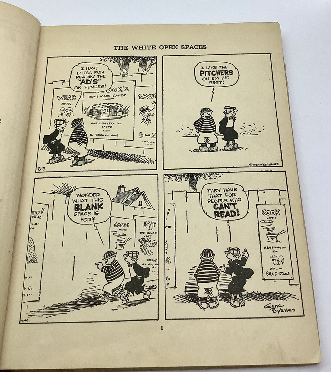Vintage Reg’lar Fellers Hardcover Comic 1929 First Edition Gene Byrnes