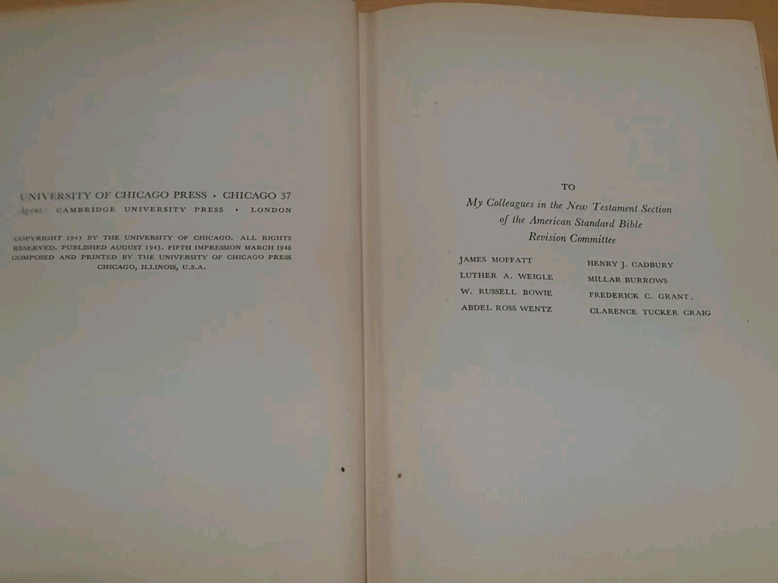 Goodspeed Parallel New Testament An American Translation King James Version 1946