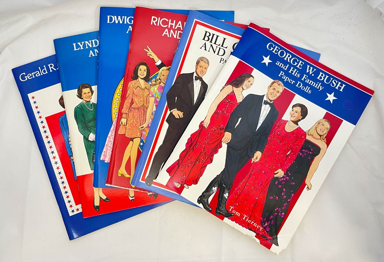 LOT 6 U S Presidents Paper Doll Books Eisenhower Nixon Ford Clinton Bush etc