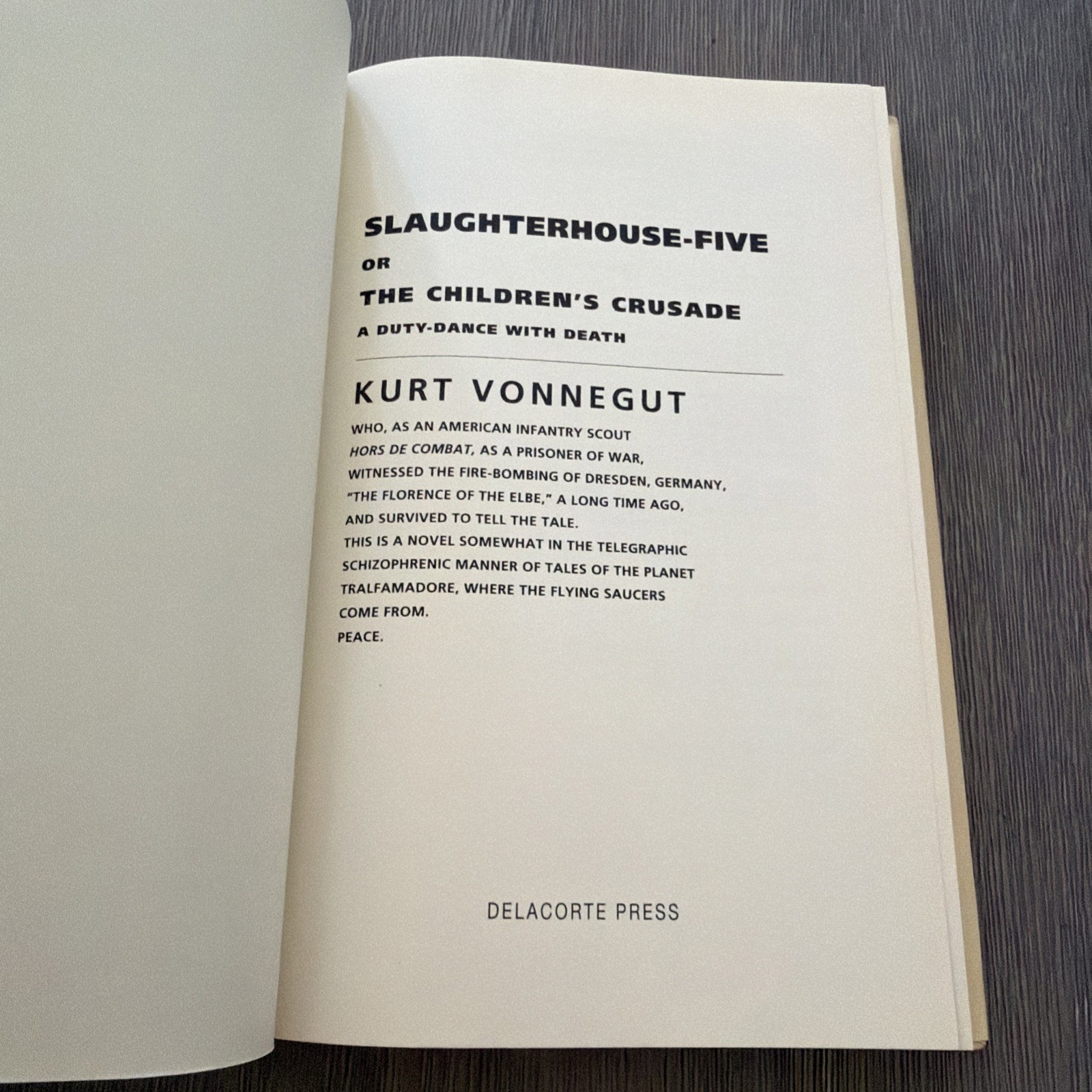 Slaughterhouse Five Kurt Vonnegut JR (1997, Hardcover) BCE First Edition