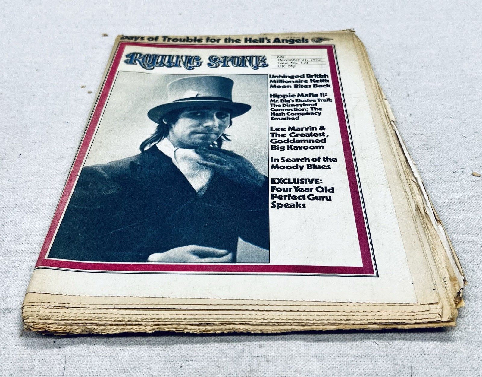 Rolling Stone Issue 124 Dec 1972 Keith Moon The Who Cover Top Hat