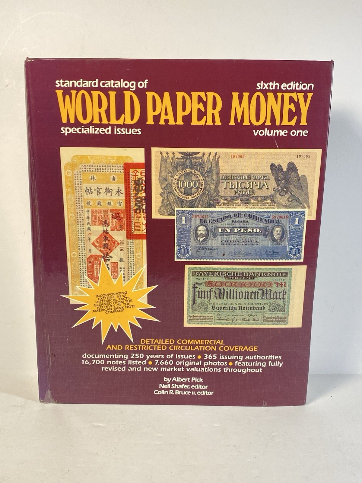 STANDARD CATALOG OF WORLD PAPER MONEY, SIXTH EDITION, VOL. 1 By Albert Pick 90’s