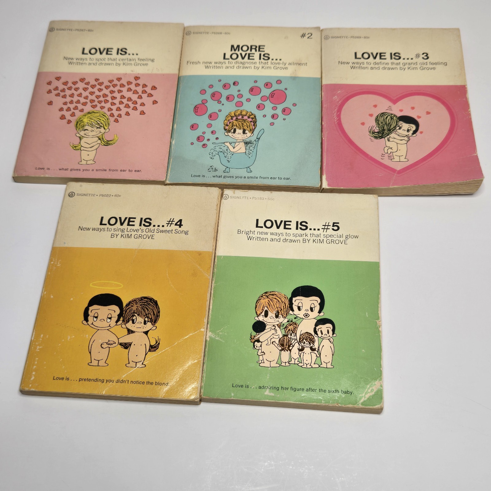 Love Is… (#1 – 5) By Kim Grove 1971-1972 Signette New American Library – PB Lot