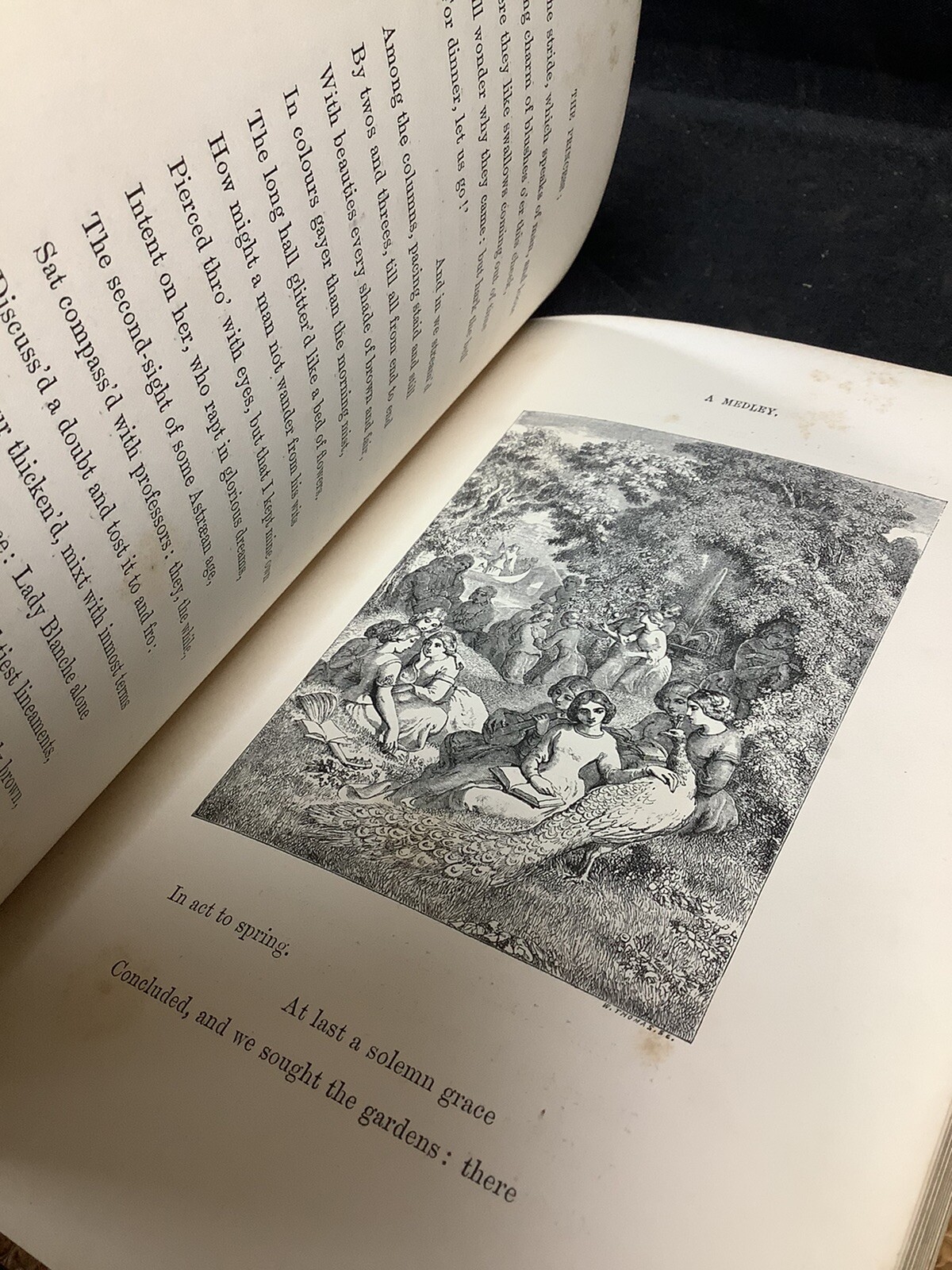* Illustrated 1860 Leather Binding The Princess By Tennyson
